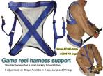 Shouder harness for holding game reel