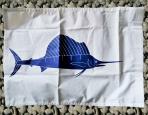 Sailfish catpure flag   height :31cm/12in . Width :44cm/17in