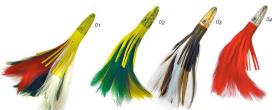 Trolling lure with feather skirts. Tuna trolling lure Trolling lure with feather skirts. Tuna trolling lure