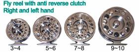 Osprey CNC machine large abhor fly reels. Interchangeble  left and right hand fly reels