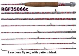 8 sections Osprey high carbon fly rods . Fly rods with pattern blank. Fly rods from #3~#12